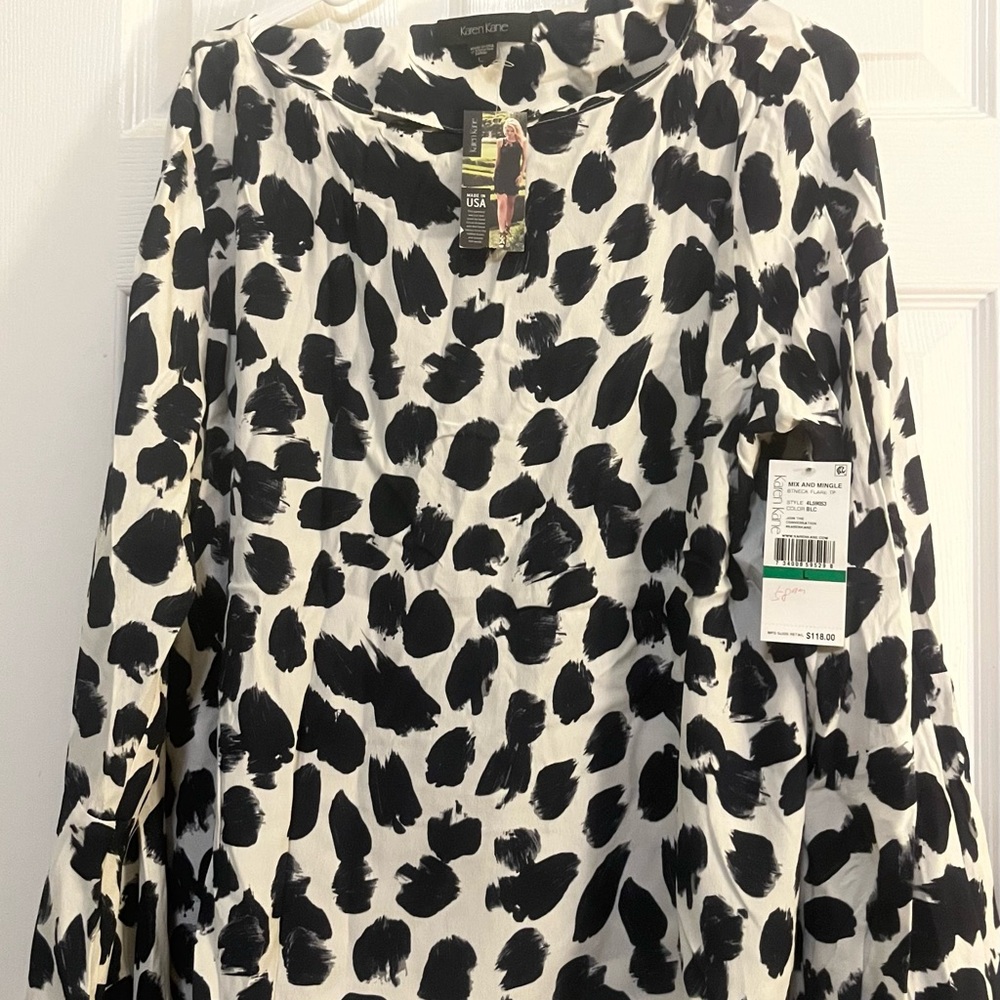 Karen Kane Black and White Skater Skirt